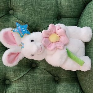 FAO Schwarz Glow Brights Light Up White Plush Bunny